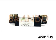 ডাবল Coils বায়ুসংক্রান্ত Solenoid ভালভ 4V 400 সিরিজের স্ট্যান্ডার্ড পোর্ট আকার