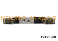 4V330C-08 এয়ারট্যাক টাইপ এয়ার বৈদ্যুতিক নিয়ন্ত্রণ নিয়ন্ত্রণ ভালভ 1/4 &quot;ডাবল অভিনয় সিলিন্ডারের জন্য 5/3 উপায়