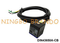 DIN43650A জলরোধী IP67 মোল্ডেড কেবল সোলেনয়েড ভালভ কয়েল সংযোগকারী LED সহ