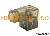 DIN 43650 টাইপ C 2P+E সোলেনয়েড কয়েল সংযোগকারী LED ইন্ডিকেটর লাইটের সাথে