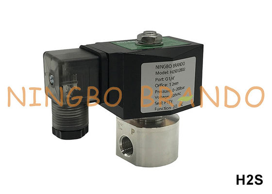 200 বার উচ্চ চাপ স্টেইনলেস স্টীল Solenoid ভালভ 1/8 '' 1/4 '' 12V 24V 110V 220V
