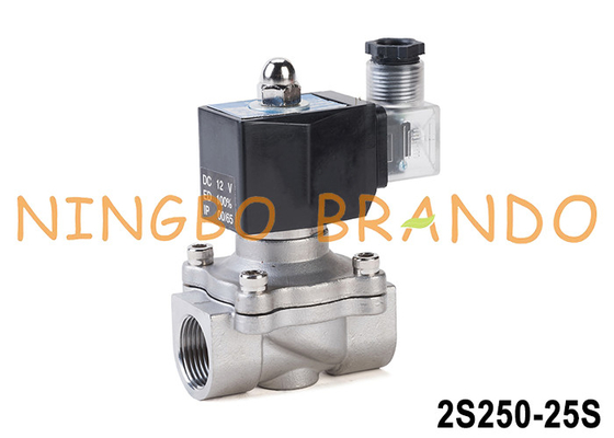 2S250-25 1' স্টেইনলেস স্টীল সোলিনয়েড ভালভ জন্য জল গ্যাস তেল 24V 220V
