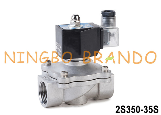 2S350-35 1-1/4'' 2 ওয়ে এনসি স্টেইনলেস স্টীল ভালভ জন্য জল বায়ু তেল 24V 220V