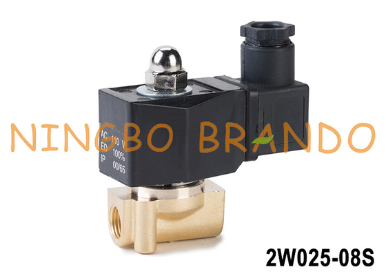2W025-08 1/8 'IP65 কয়েল 12V 24V 110V 220V সহ ব্রাসের সোলিনয়েড ভালভ