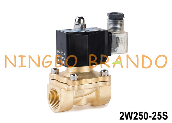 2W250-25 1'' 2 উপায় স্বাভাবিকভাবে বন্ধ ব্রাস ওয়াটার Solenoid ভালভ 24V 220V