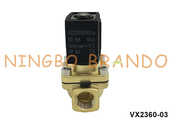 VX2360-03 3/8' 'এসএমসি টাইপ ব্রাসের সোলিনয়েড ভালভ জল বাতাসের জন্য 220V 110V 24V