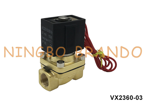 VX2360-03 3/8' 'এসএমসি টাইপ ব্রাসের সোলিনয়েড ভালভ জল বাতাসের জন্য 220V 110V 24V