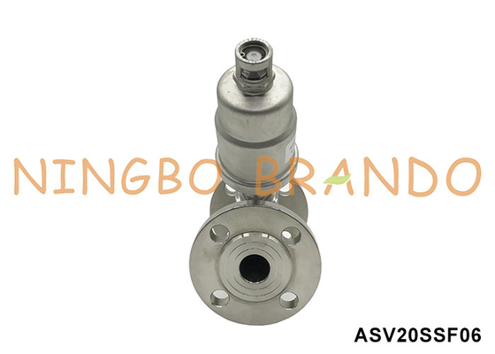 DN20 PN16 Pneumatic Flanged Angle Seat পিস্টন ভালভ ডাবল অ্যাক্টিং স্বাভাবিকভাবে বন্ধ