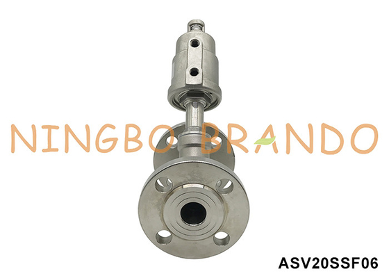 DN20 PN16 Pneumatic Flanged Angle Seat পিস্টন ভালভ ডাবল অ্যাক্টিং স্বাভাবিকভাবে বন্ধ