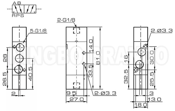 4A120-06 1/8'' বায়ুসংক্রান্ত দিকনির্দেশক সোলিনয়েড ভালভ 5/2 উপায়