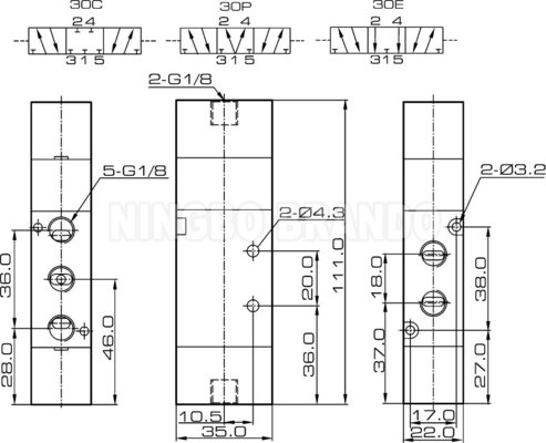 4A230C-06 4A230E-06 4A230P-06 বায়ুসংক্রান্ত এয়ার পাইলট ভালভ 1/8'