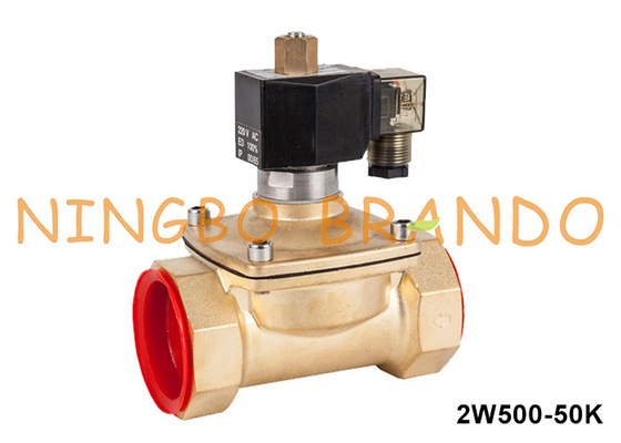 2'' 2 ওয়ে স্বাভাবিকভাবে খোলা ব্রাস ওয়াটার Solenoid ভালভ 220VAC 110VAC 24VDC 12VDC