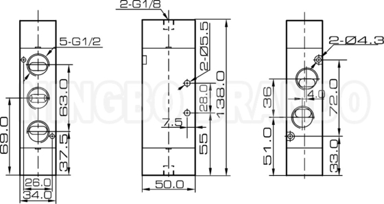 4A420-15 1/2' ডাবল এয়ার পাইলট ভ্যালভ 5/2 ওয়ে নিউম্যাটিক কন্ট্রোল