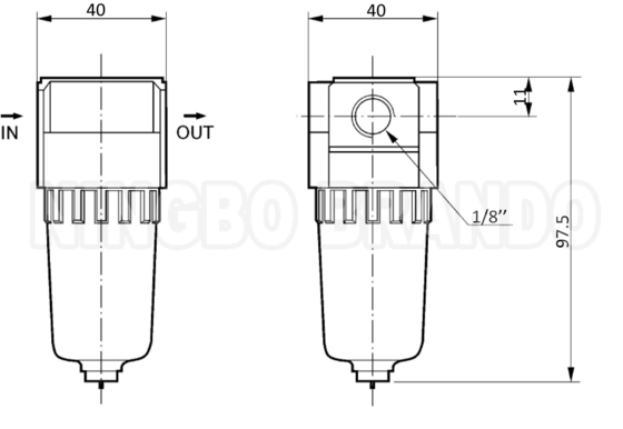SMC টাইপ 1/8'' AF2000-01 1/4' AF2000-02 বায়ুসংক্রান্ত বায়ু ফিল্টার