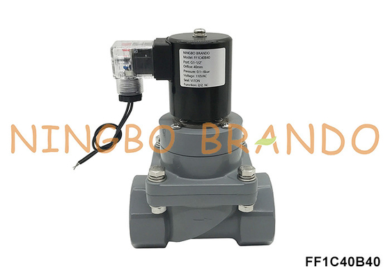 1-1/2'' DN40 অ্যান্টি-কোরোশন সিপিভিসি সোলিনয়েড ভালভ রাসায়নিক অ্যাসিডের জন্য 220V 24V