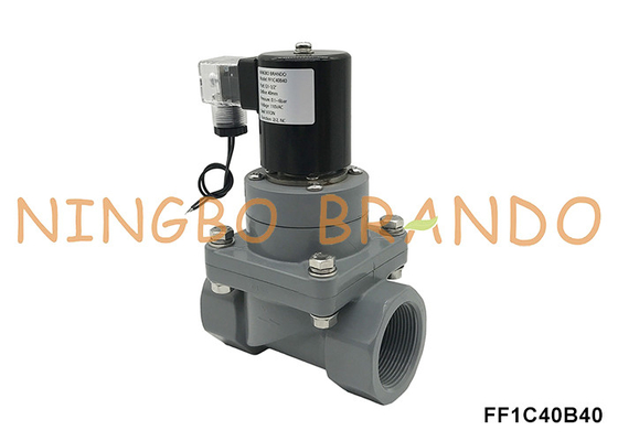 1-1/2'' DN40 অ্যান্টি-কোরোশন সিপিভিসি সোলিনয়েড ভালভ রাসায়নিক অ্যাসিডের জন্য 220V 24V