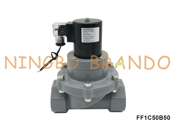 2'' DN50 অ্যান্টি-কোরোশন প্রতিরোধী সিপিভিসি সোলিনয়েড ভালভ রাসায়নিক অ্যাসিড 24V 220V