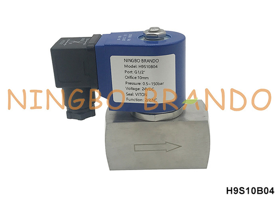 150 বার 1/2 'উচ্চ চাপ সোলিনয়েড ভালভ জন্য জল বায়ু গ্যাস 24V 110V 220V