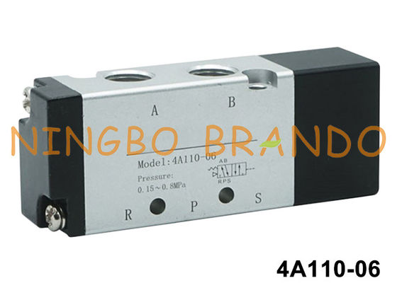 AirTac প্রকার 4A110-06 1/8'' বায়ুসংক্রান্ত এয়ার পাইলট ভালভ 5/2 ওয়ে NC