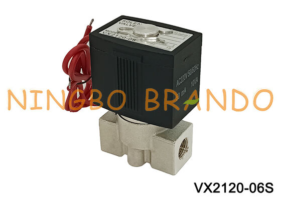 এসএমসি টাইপ Vx2120 1/4'' 2/2 উপায় স্টেইনলেস স্টিল সোলেনয়েড ভালভ 220V 24V