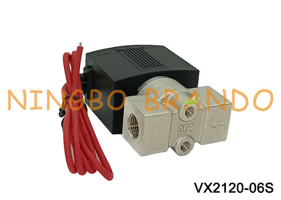 এসএমসি টাইপ Vx2120 1/4'' 2/2 উপায় স্টেইনলেস স্টিল সোলেনয়েড ভালভ 220V 24V