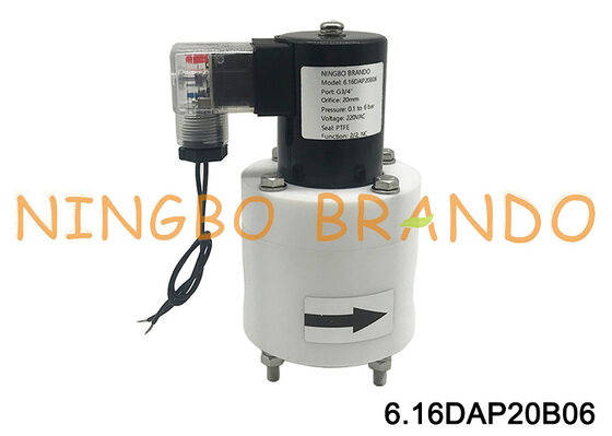 3/4'' অ্যান্টি-জারা PTFE সোলেনয়েড ভালভ DC24V AC110V AC220V