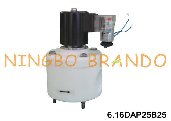 1'' PTFE অ্যান্টি জারা সোলেনয়েড ভালভ অ্যাসিড ক্ষার রাসায়নিক প্রতিরোধী