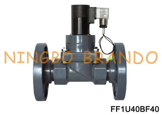 1-1/2'' ফ্ল্যাঞ্জড ডায়াফ্রাম ভালভ UPVC DN40 অ্যান্টি-জারসিভ ভালভ 220V 110V 24V