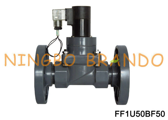 2'' UPVC অ্যান্টি-করসিভ সোলেনয়েড ভালভ সাধারণত বন্ধ ফ্ল্যাঞ্জ টাইপ 220V 110V 24V