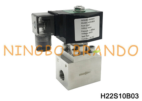 3/8'' উচ্চ চাপ সোলেনয়েড ভালভ 200 বার AC220V AC110V DC24V