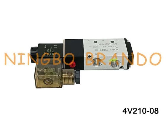 এয়ারট্যাক টাইপ 4V210-08 সোলেনয়েড এয়ার ভালভ 5/2 উপায় 4V200 সিরিজ