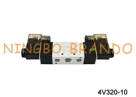 AirTAC টাইপ 4V320-10 DC12V 3/8'' ডাবল সোলেনয়েড 5/2 উপায় সোলেনয়েড এয়ার ভালভ