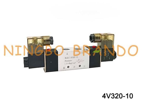 AirTAC টাইপ 4V320-10 DC12V 3/8'' ডাবল সোলেনয়েড 5/2 উপায় সোলেনয়েড এয়ার ভালভ
