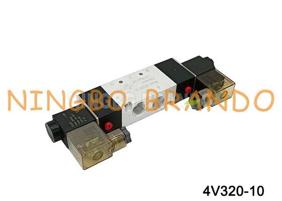 AirTAC টাইপ 4V320-10 DC12V 3/8'' ডাবল সোলেনয়েড 5/2 উপায় সোলেনয়েড এয়ার ভালভ