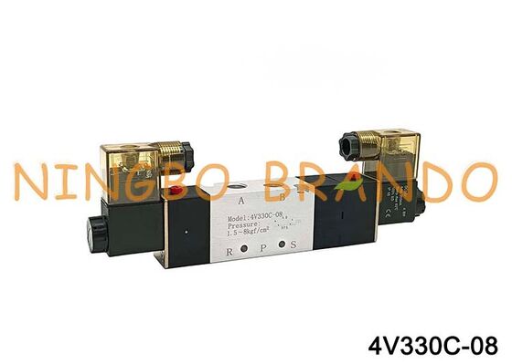 AIRTAC টাইপ সোলেনয়েড ভালভ এয়ার ভালভ 4V330C-08 DC 12V 24V AC 110V 220V
