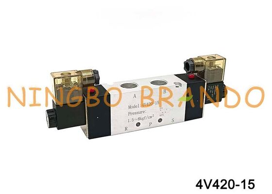 AIRTAC টাইপ সোলেনয়েড ভালভ এয়ার ভালভ 4V420-15 DC 12V 24V AC 110V 220V