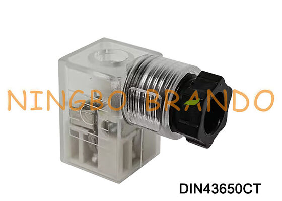 DIN43650C সোলেনয়েড ভালভ কয়েল সংযোগকারী 9.4 মিমি স্বচ্ছ DIN 43650 টাইপ সি