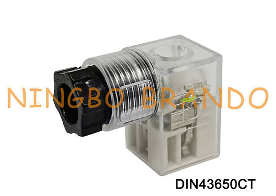 DIN43650C সোলেনয়েড ভালভ কয়েল সংযোগকারী 9.4 মিমি স্বচ্ছ DIN 43650 টাইপ সি