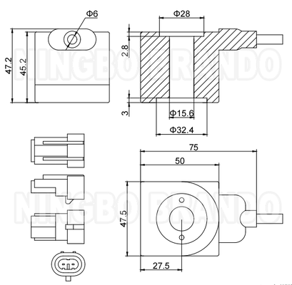 24VDC বাস ট্রাক METATRON চাপ নিয়ন্ত্রক জন্য Solenoid কয়েল