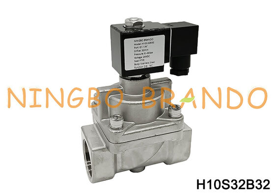 DN32 1-1/4'' 6 থেকে 80 বার উচ্চ চাপের স্টেইনলেস স্টিল সোলেনয়েড ভালভ 24V 220V