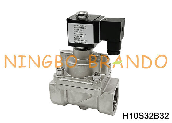 DN32 1-1/4'' 6 থেকে 80 বার উচ্চ চাপের স্টেইনলেস স্টিল সোলেনয়েড ভালভ 24V 220V
