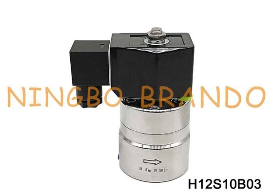 DN10 3/8 ইঞ্চি 300 বার উচ্চ চাপ সোলেনয়েড ভালভ স্টেইনলেস স্টীল 220V 24V