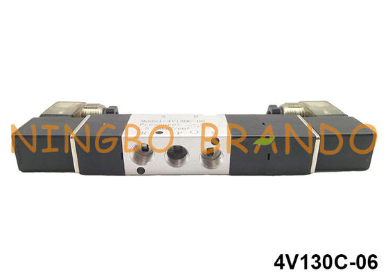 1/8 '' 4V130C-06 5/3 ওয়ে বায়ুসংক্রান্ত সোলেনয়েড ভালভ এয়ারট্যাক টাইপ 220V