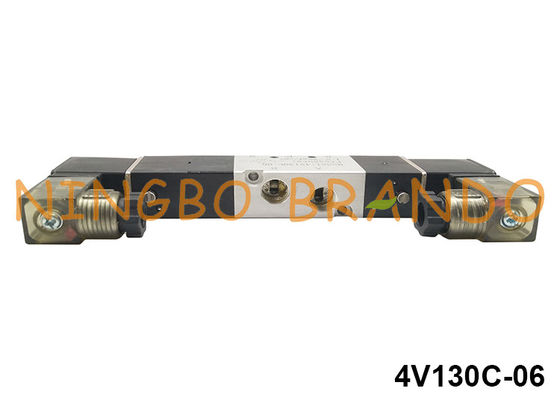 1/8 '' 4V130C-06 5/3 ওয়ে বায়ুসংক্রান্ত সোলেনয়েড ভালভ এয়ারট্যাক টাইপ 220V