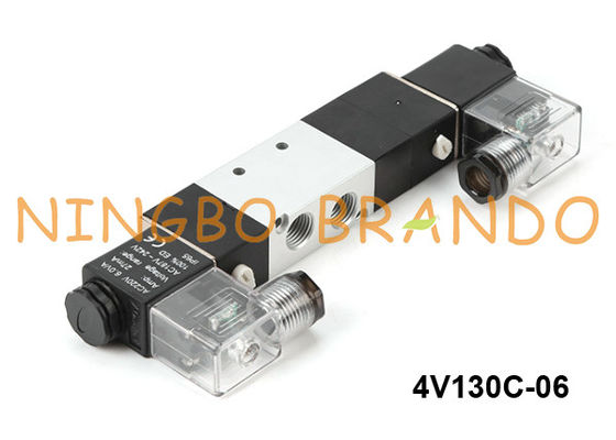 4V130C-06 এয়ারট্যাক প্রকারের বায়ুসংক্রান্ত সোলেনয়েড ভালভ 5/3 ওয়ে 24 ভি 220 ভি