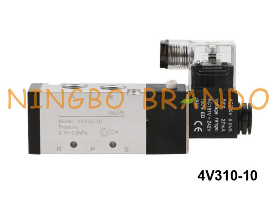4V310-10B এয়ারট্যাক প্রকার এয়ার বায়ুসংক্রান্ত সোলোনয়েড ভালভ 5 ওয়ে 24 ভিডিসি
