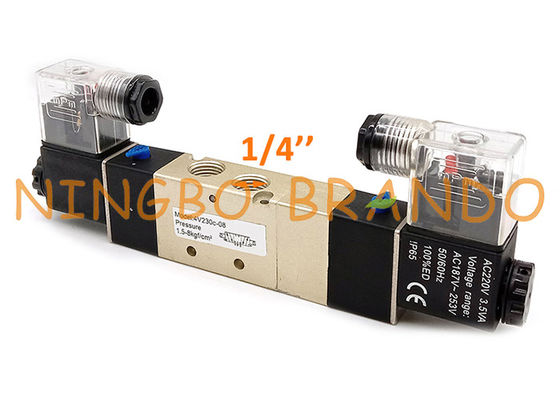 4V230C-08 1/4 '' ডাবল সোলেনয়েড 5/3 ওয়ে বদ্ধ কেন্দ্র বায়ুসংক্রান্ত ভালভ