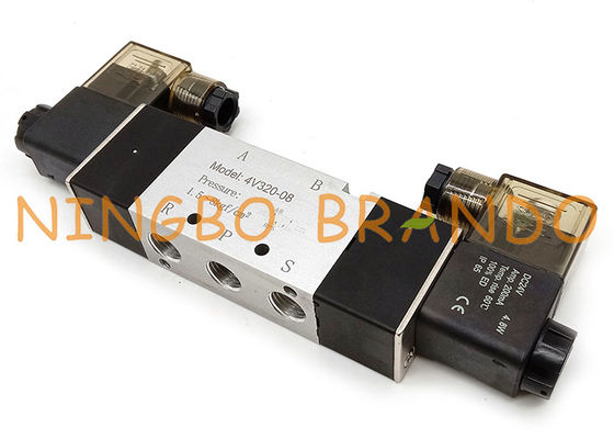 এয়ারট্যাক টাইপ 4V320-08 1/4 &quot;5/2 ওয়ে ডাবল সোলেনয়েড বায়ুসংক্রান্ত ভালভ
