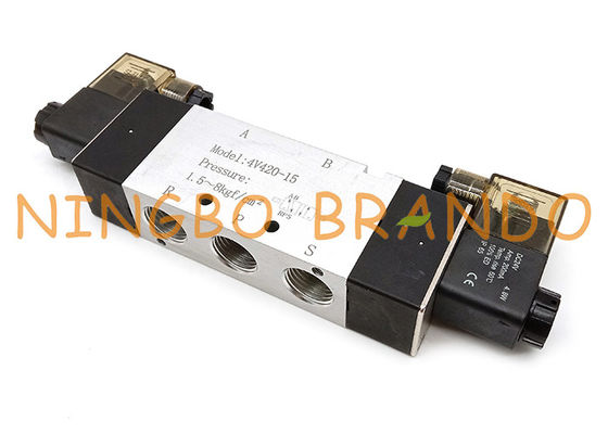 এয়ারট্যাক টাইপ 4V420-15 1/2 &quot;5/2 ওয়ে ডাবল সোলেনয়েড বায়ুসংক্রান্ত ভালভ