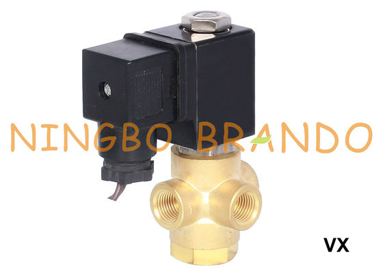 3 ওয়ে ব্রাস সোলেনয়েড ভালভ সাধারণত বন্ধ 1/8 &quot;1/4&quot; 12V 24V 110V 220V